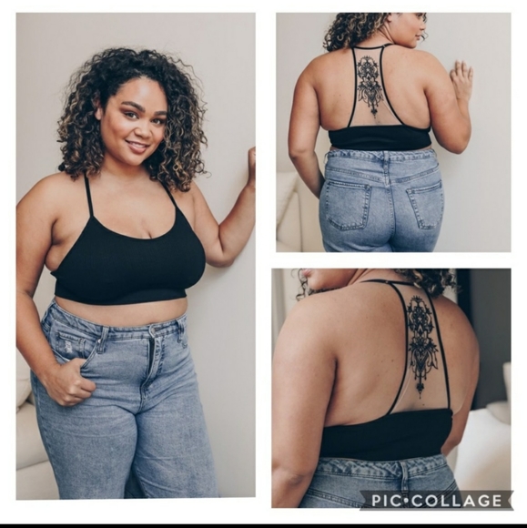 🔥BESTSELLER🔥Black tattoo mesh bralette - Picture 6 of 15